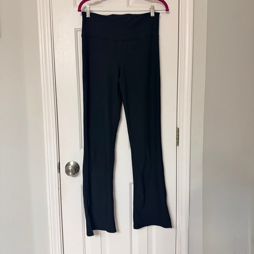 FREEFLY • Black Ribbed Flare Pull On Lounge Pants